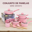 conjunto de panela 14 peças pink
